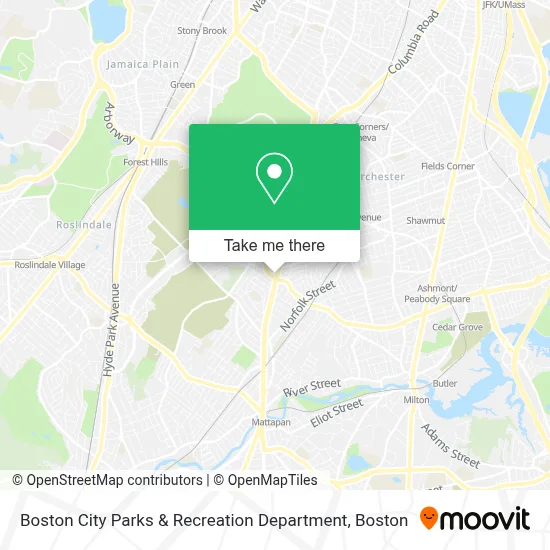 Boston City Parks & Recreation Department map