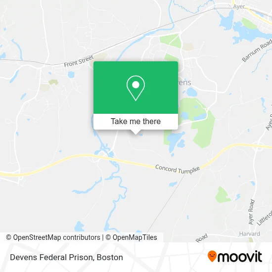 Devens Federal Prison map