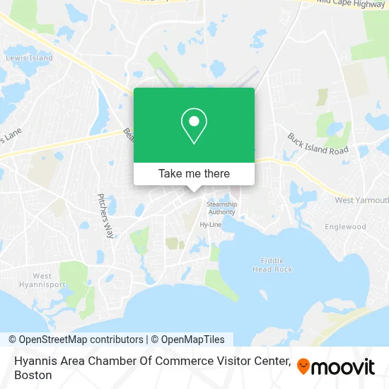 Hyannis Area Chamber Of Commerce Visitor Center map