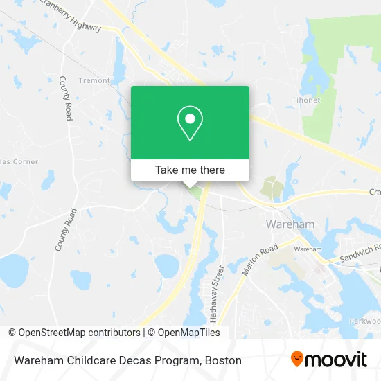 Wareham Childcare Decas Program map