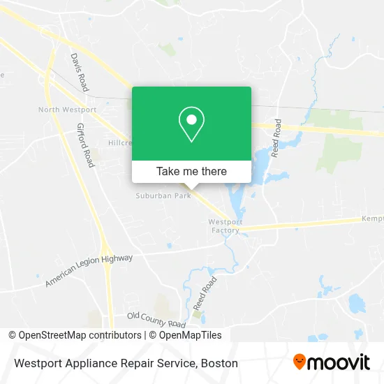 Westport Appliance Repair Service map