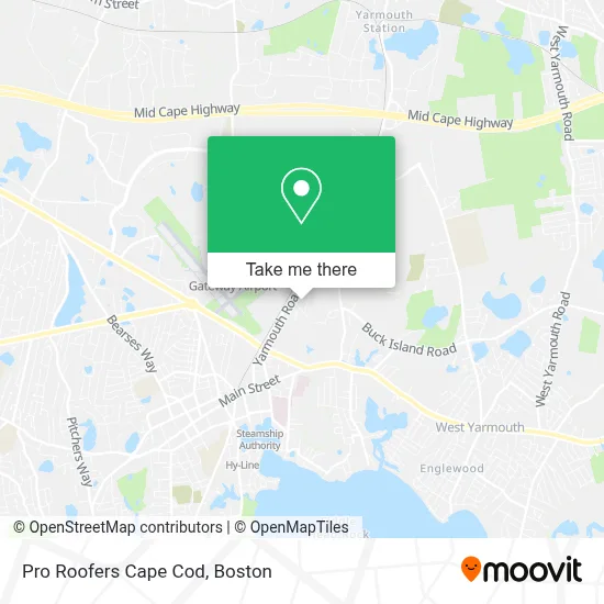 Pro Roofers Cape Cod map