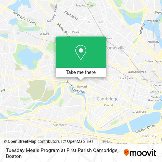 Tuesday Meals Program at First Parish Cambridge map