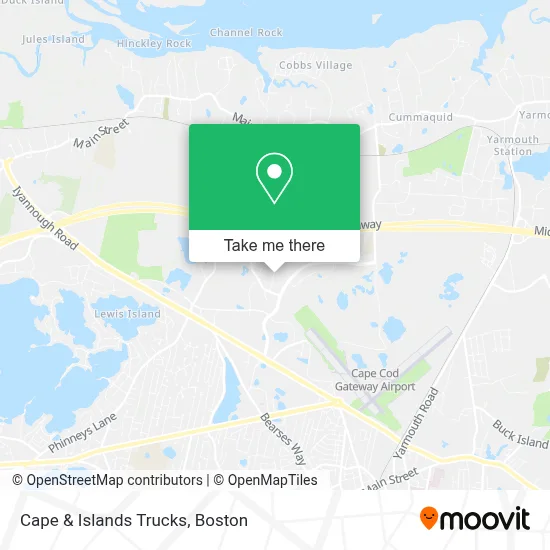 Cape & Islands Trucks map
