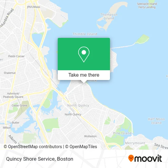 Quincy Shore Service map