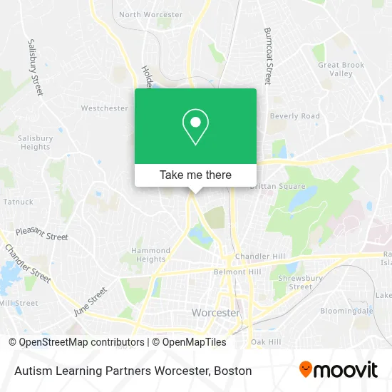 Autism Learning Partners Worcester map