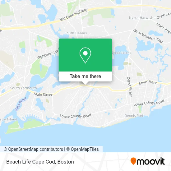 Beach Life Cape Cod map
