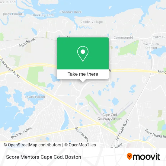 Score Mentors Cape Cod map