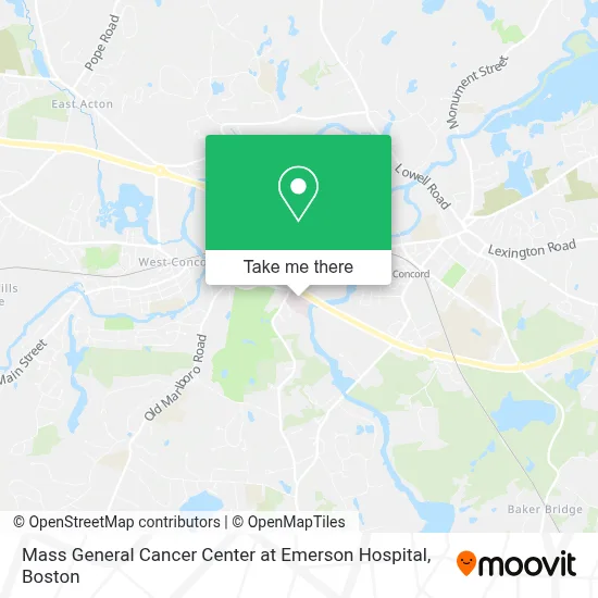 Mass General Cancer Center at Emerson Hospital map