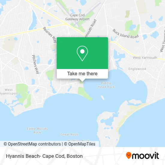 Hyannis Beach- Cape Cod map