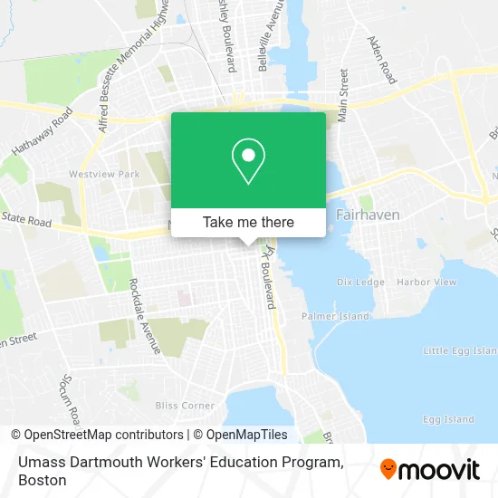 Umass Dartmouth Workers' Education Program map