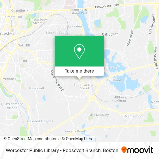 Worcester Public Library - Roosevelt Branch map