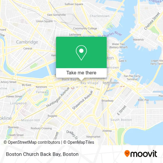 Boston Church Back Bay map