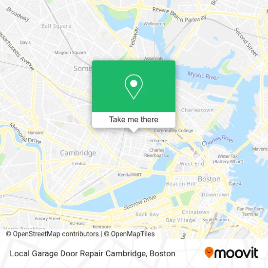 Local Garage Door Repair Cambridge map