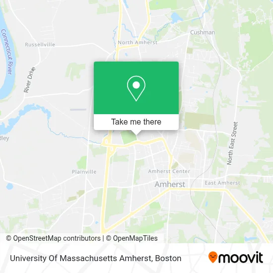 University Of Massachusetts Amherst map