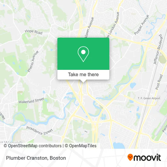 Plumber Cranston map