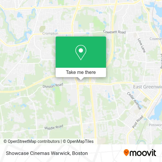 Showcase Cinemas Warwick map