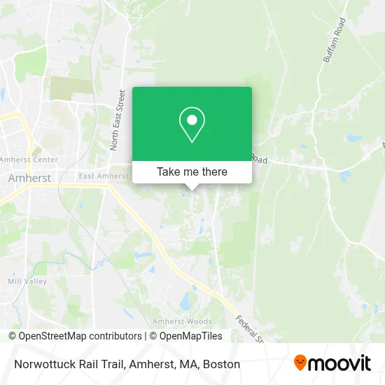 Norwottuck Rail Trail, Amherst, MA map