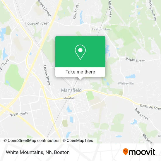 White Mountains, Nh map