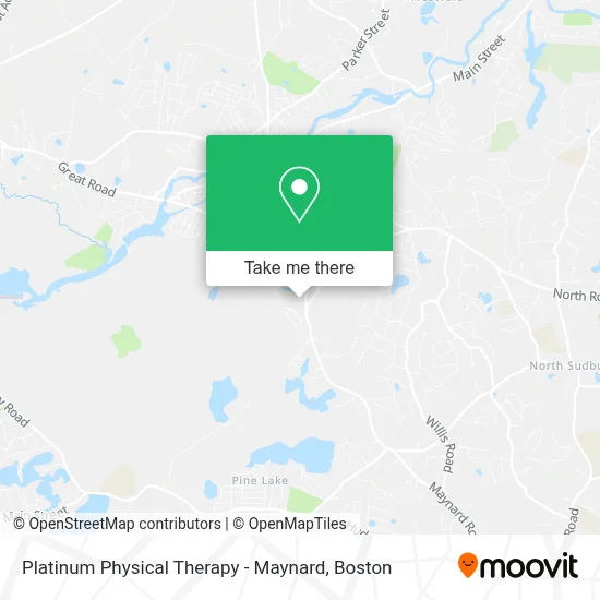 Platinum Physical Therapy - Maynard map