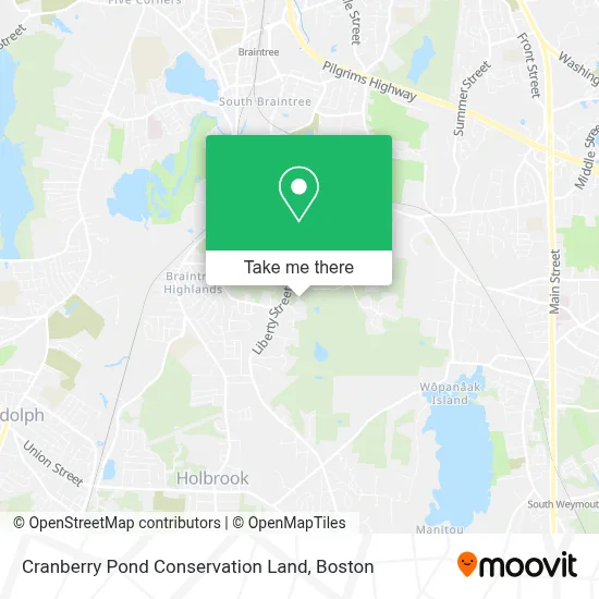 Cranberry Pond Conservation Land map