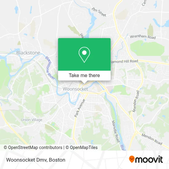 Woonsocket Dmv map