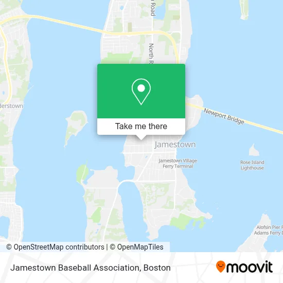 Jamestown Baseball Association map