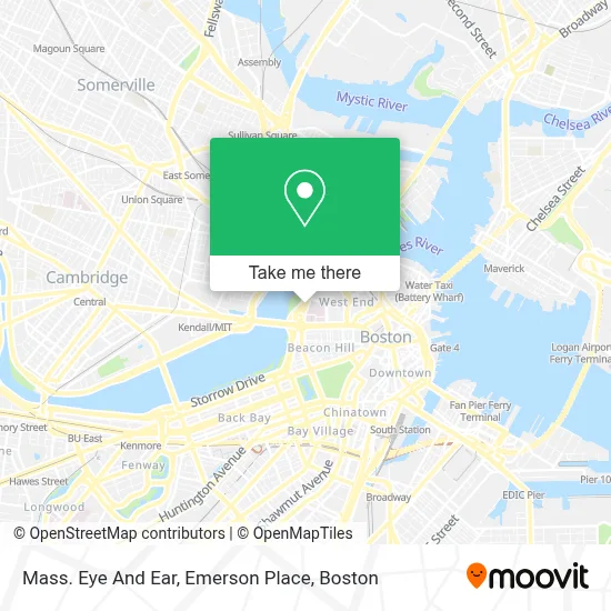 Mass. Eye And Ear, Emerson Place map