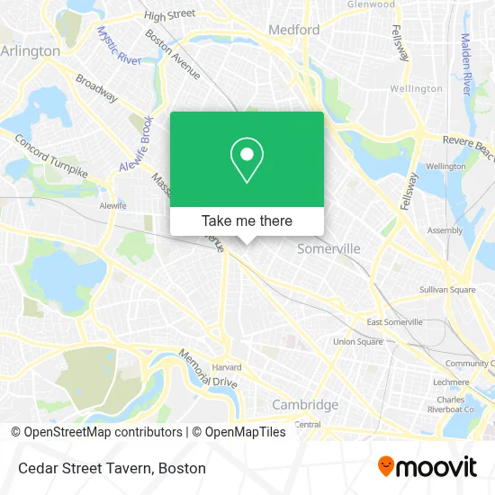 Cedar Street Tavern map