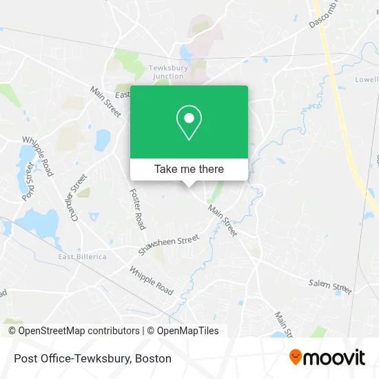 Post Office-Tewksbury map
