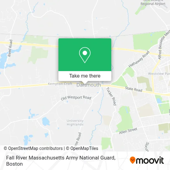 Fall River Massachusetts Army National Guard map