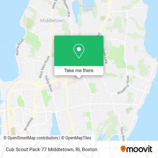 Cub Scout Pack 77 Middletown, Ri map