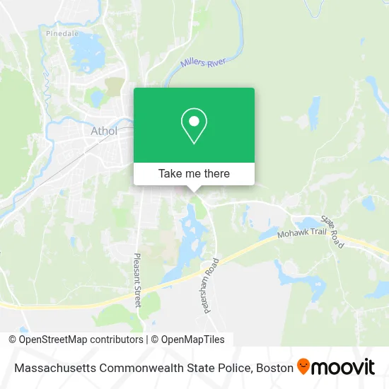 Massachusetts Commonwealth State Police map