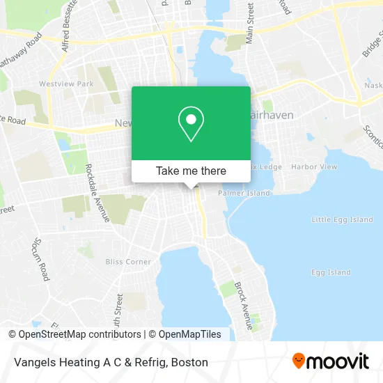 Vangels Heating A C & Refrig map
