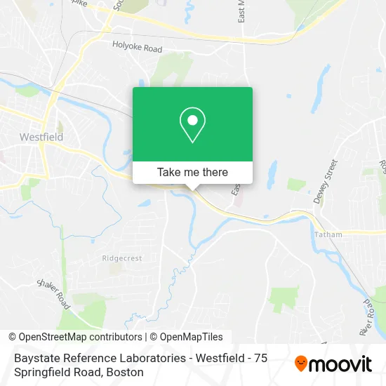 Baystate Reference Laboratories - Westfield - 75 Springfield Road map