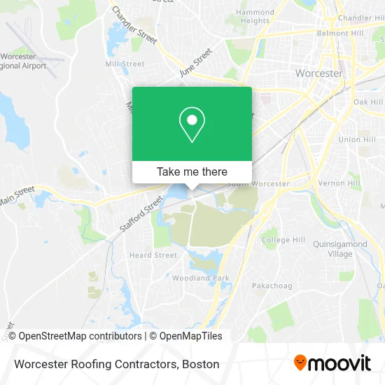Worcester Roofing Contractors map