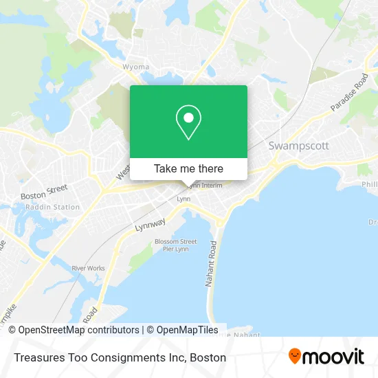Treasures Too Consignments Inc map