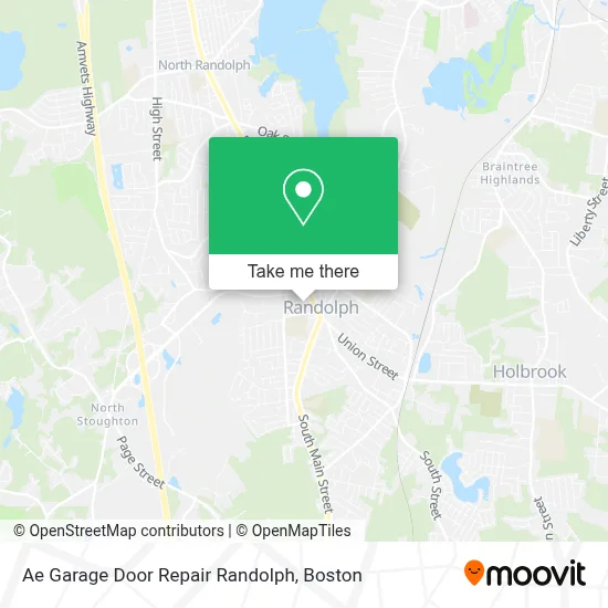 Ae Garage Door Repair Randolph map