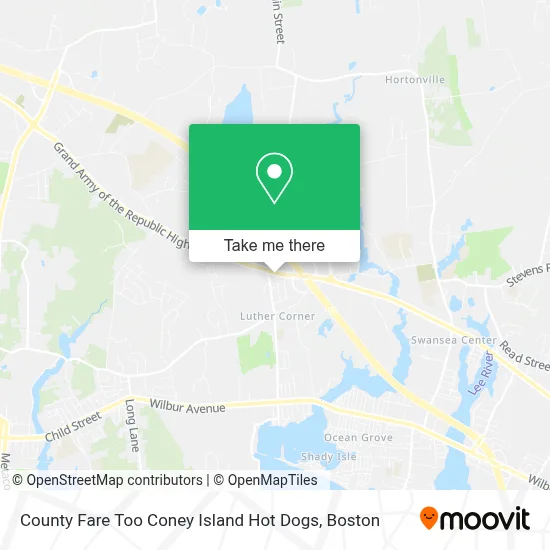 County Fare Too Coney Island Hot Dogs map