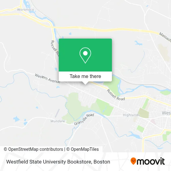 Westfield State University Bookstore map