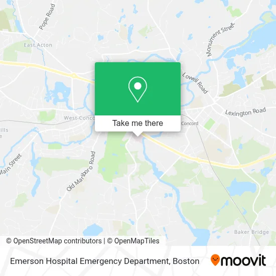 Emerson Hospital Emergency Department map
