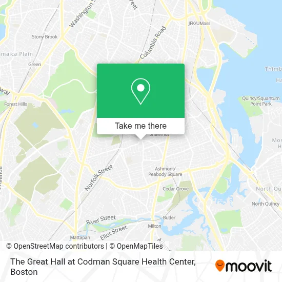 The Great Hall at Codman Square Health Center map