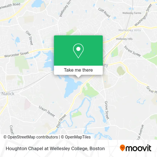 Houghton Chapel at Wellesley College map