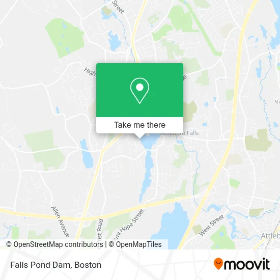 Falls Pond Dam map