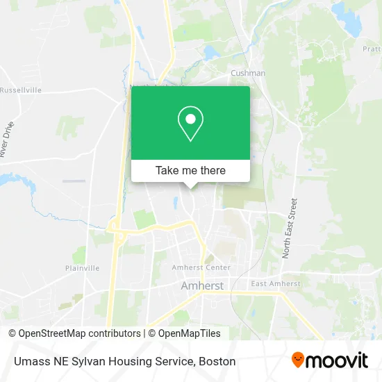 Umass NE Sylvan Housing Service map