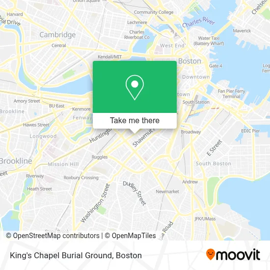 King's Chapel Burial Ground map