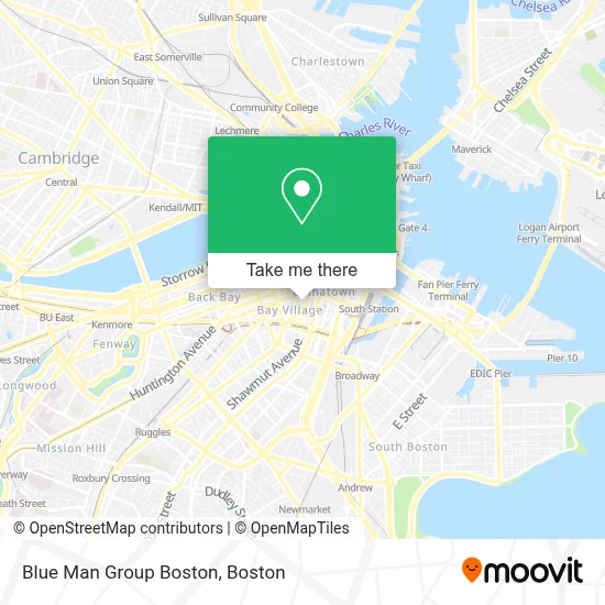 Blue Man Group Boston map