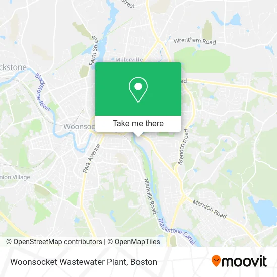 Woonsocket Wastewater Plant map