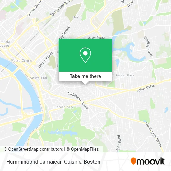 Hummingbird Jamaican Cuisine map