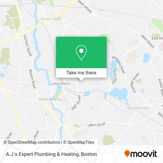 A.J.'s Expert Plumbing & Heating map